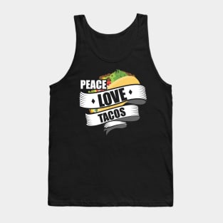 Cute & Funny Peace Love Tacos Tank Top